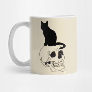 cat and skull Mug